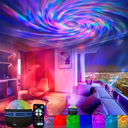 Starry Sky Galaxy Lamp: LED Night Light & Sound Active Projector