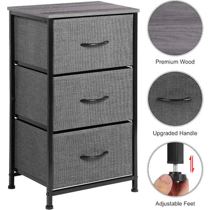 Tall Dresser Storage with 3 Fabric Drawers - Versatile Organizer