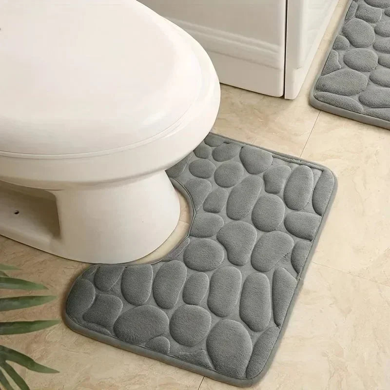 U-Shaped Coral Velvet Bath Mat - Quick-Dry, Anti-Slip