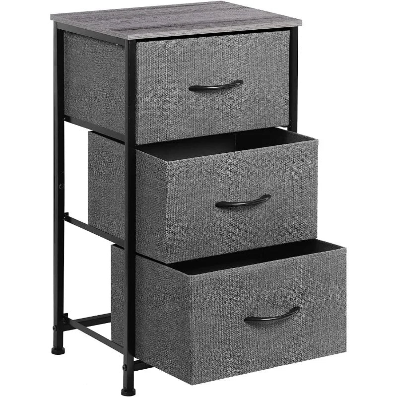 Tall Dresser Storage with 3 Fabric Drawers - Versatile Organizer