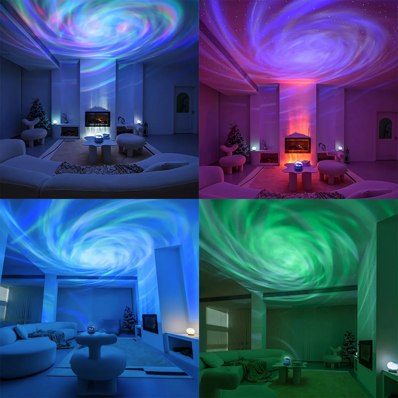 Starry Sky Galaxy Lamp: LED Night Light & Sound Active Projector