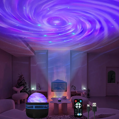 Starry Sky Galaxy Lamp: LED Night Light & Sound Active Projector