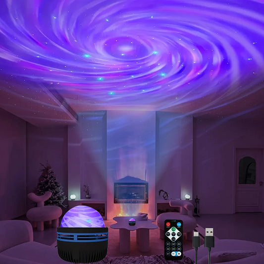 Starry Sky Galaxy Lamp: LED Night Light & Sound Active Projector