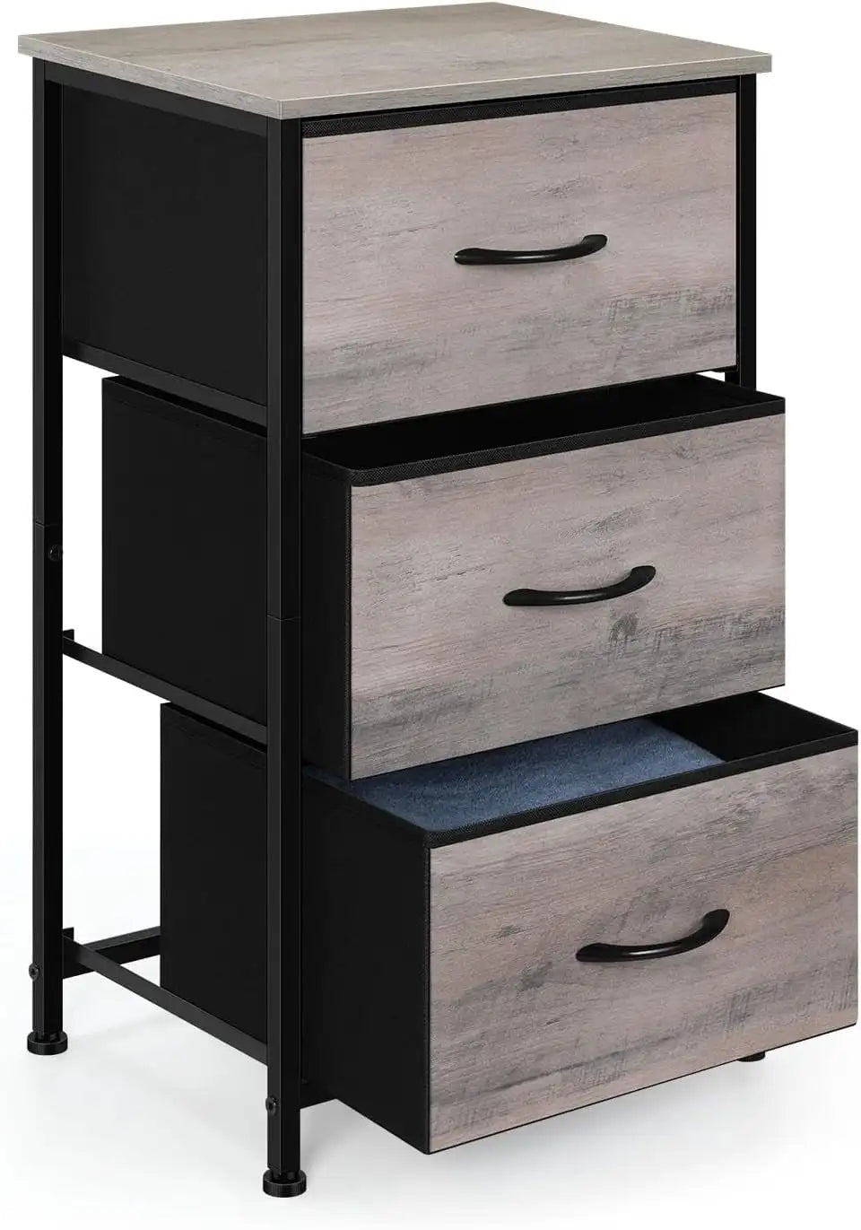 Tall Dresser Storage with 3 Fabric Drawers - Versatile Organizer