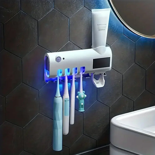 Automatic Toothbrush & Toothpaste Dispenser Set - Wall Mounted