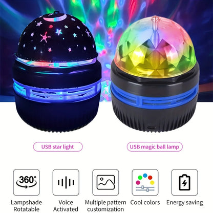 Starry Sky Galaxy Lamp: LED Night Light & Sound Active Projector