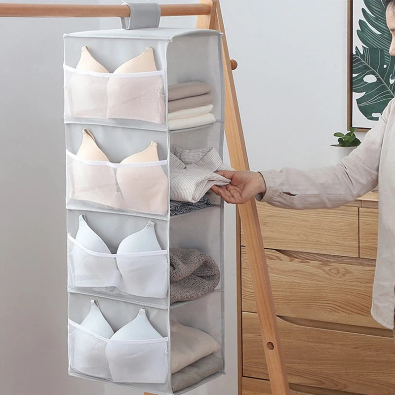 Hanging Closet Organizer - Multi-Layer Bra & Sock Storage