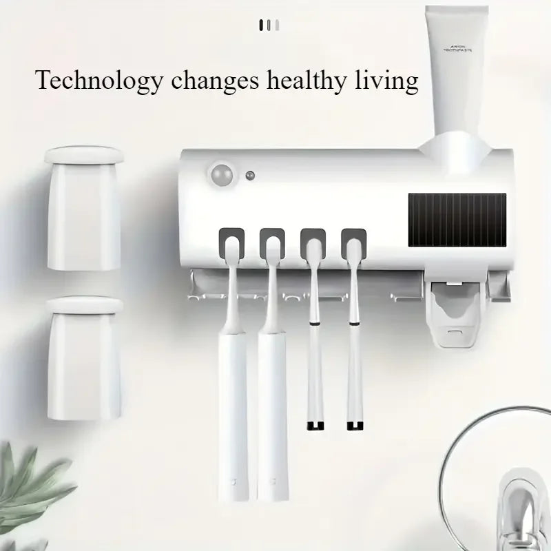 Automatic Toothbrush & Toothpaste Dispenser Set - Wall Mounted