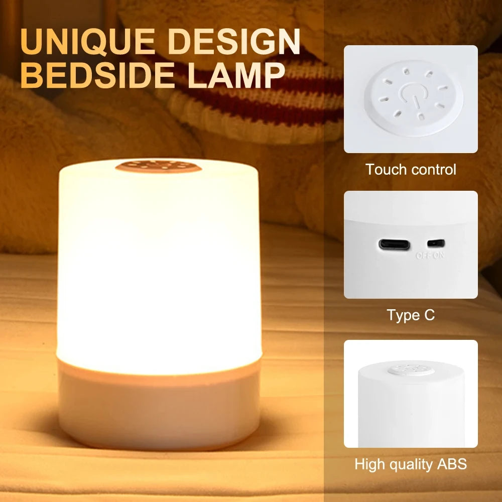 Touch LED Night Lamp 3 Modes USB Charging for Kids