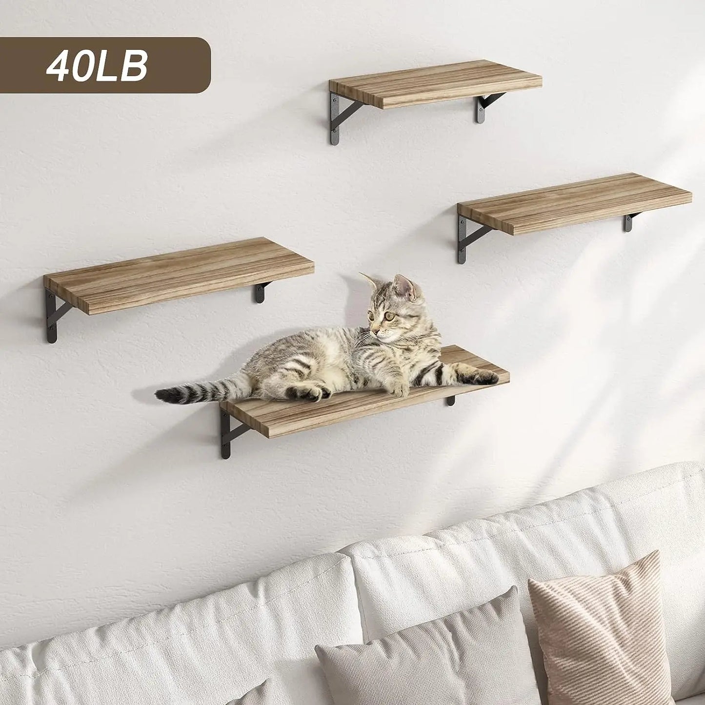 Solid Wood Floating Shelf Set - Wall Storage & Decor