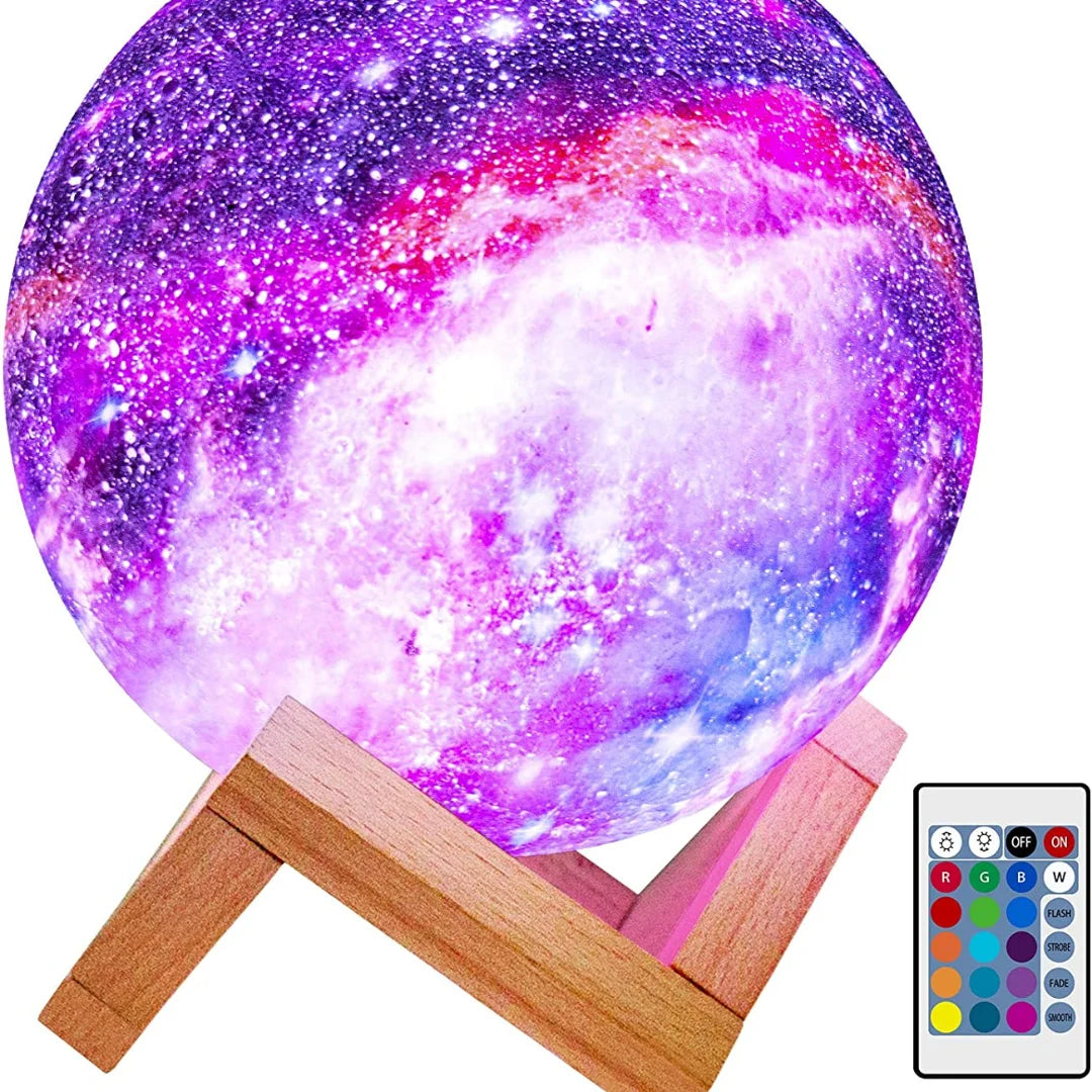 LED 3D Star Moon Light - 16 Colors, Remote & Touch Control