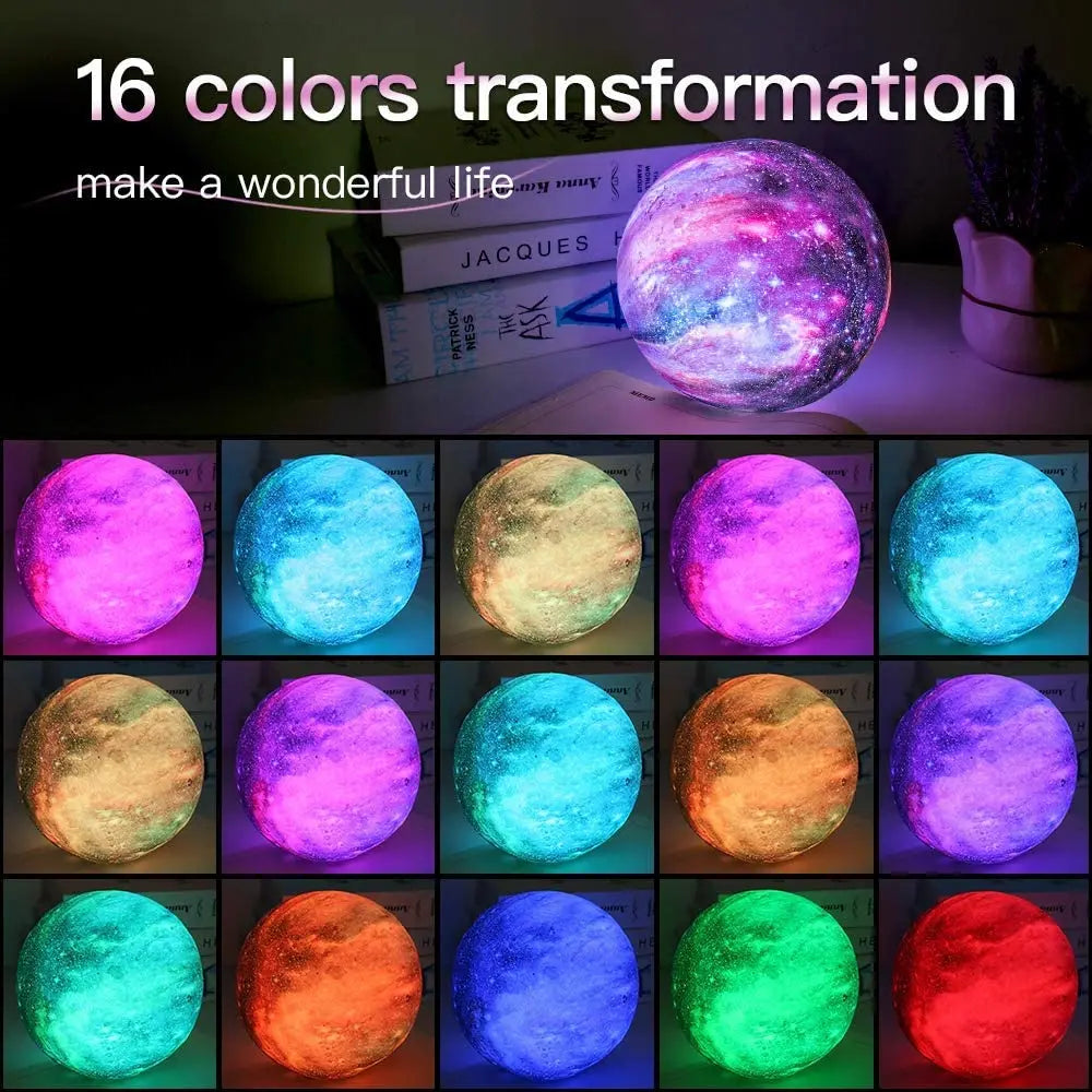 LED 3D Star Moon Light - 16 Colors, Remote & Touch Control