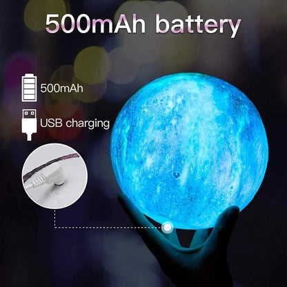 LED 3D Star Moon Light - 16 Colors, Remote & Touch Control